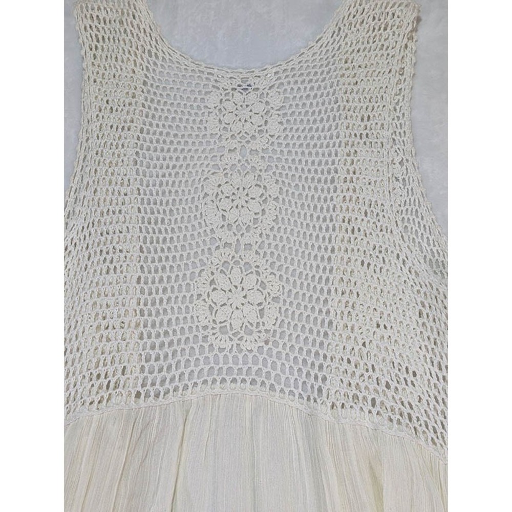 Nygard Vest Womens M Ivory Renfaire Boho Cottage Fairy Prairie Coachella Beach - Picture 5 of 11